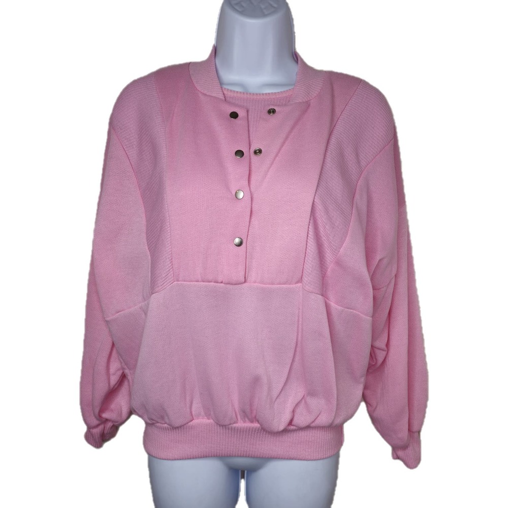 Pink JUMP USA 80s Sweatshirt Faux Tank Top Vintage Medium Womens